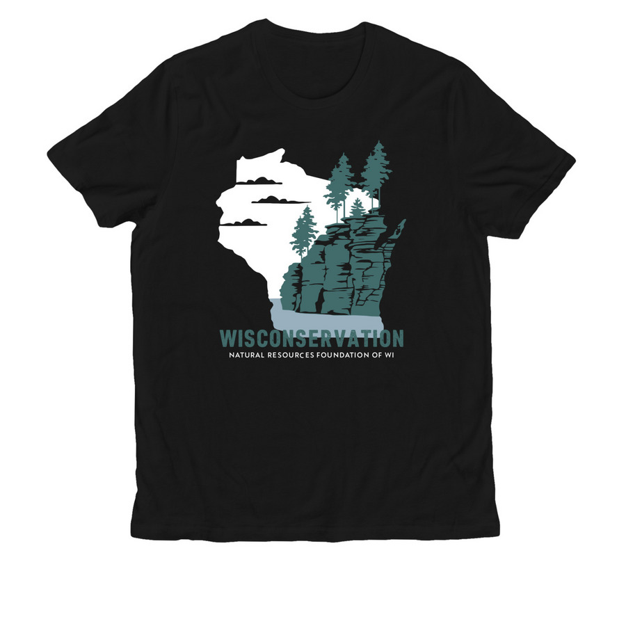 Baraboo Bluffs&nbsp;, a Deep Black Allmade Organic Cotton Unisex Tee