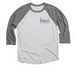 April Fundraiser, a Premium Heather and Heather White 3/4 Sleeve Baseball Tee