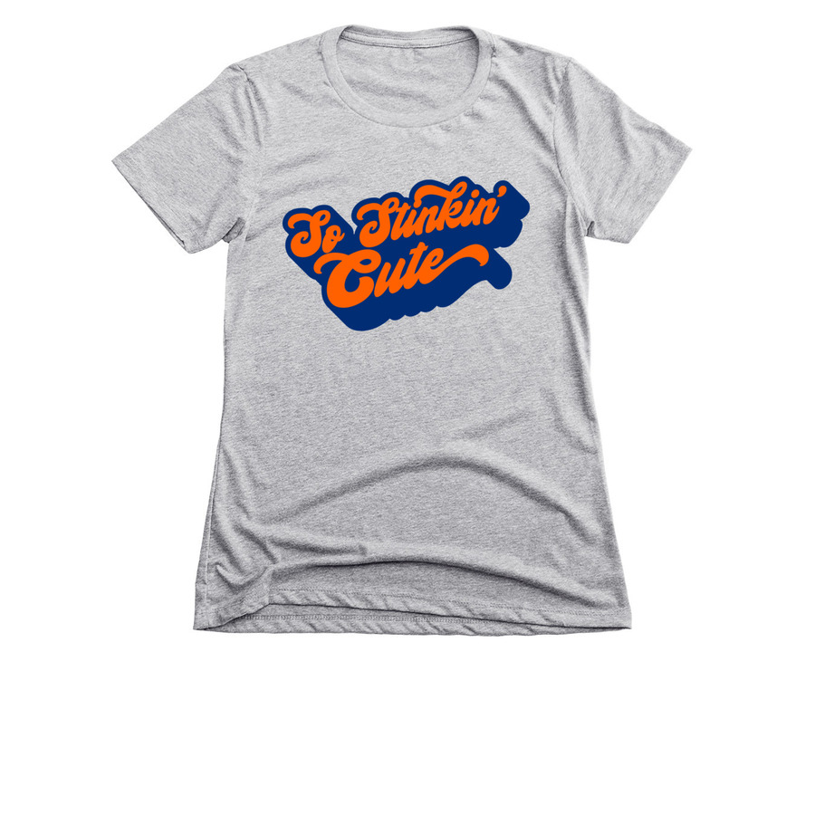 So Stinkin' Cute, a Dark Heather Grey Women's Slim Fit Tee