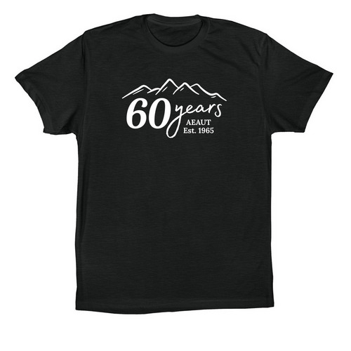 60 Years - Mountains, a Vintage Black Premium Cotton Tee