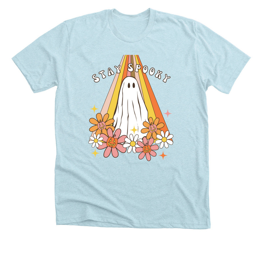 Stay Spooky, a Heather Ice Blue Premium Unisex Tee