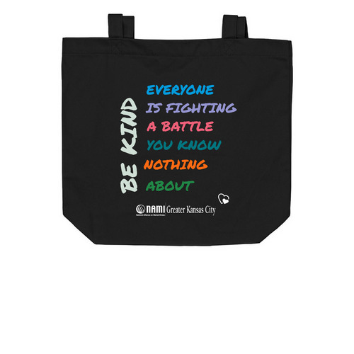 Be Kind Bag, a Black Organic Cotton Tote Bag
