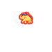 #FreeHappy Sticker (Orange), a White Kiss Cut Sticker