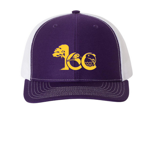 School of Renewable Natural Resources 100Year, a Purple/ White Printed Snapback Trucker Cap