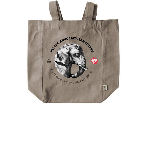 Tote with Thika - round on back, a Pumice Recycled Cotton Tote Bag
