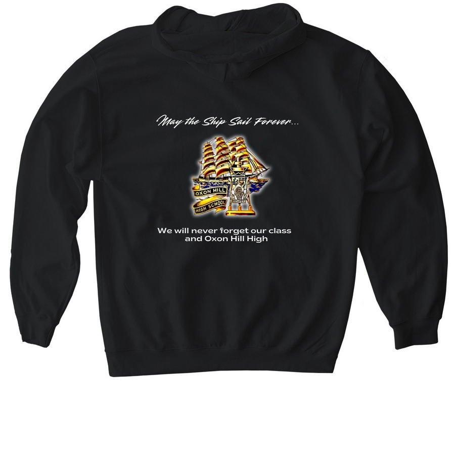 Oxon Hill High School Class of 95', a Black Gildan Softstyle Pullover Hoodie (back-view)