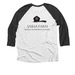 Choose Compassion, Not Cruelty&nbsp;, a Black and Heather White 3/4 Sleeve Baseball Tee (back-view)