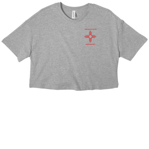 (USS) Santa Fe at the North Pole, a Athletic Heather Women?s Cropped Cotton Tee