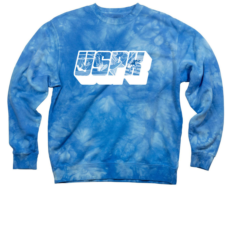 Limited Edition USPK Shirts, a Aqua Blue Tie Dye Crewneck Sweatshirt