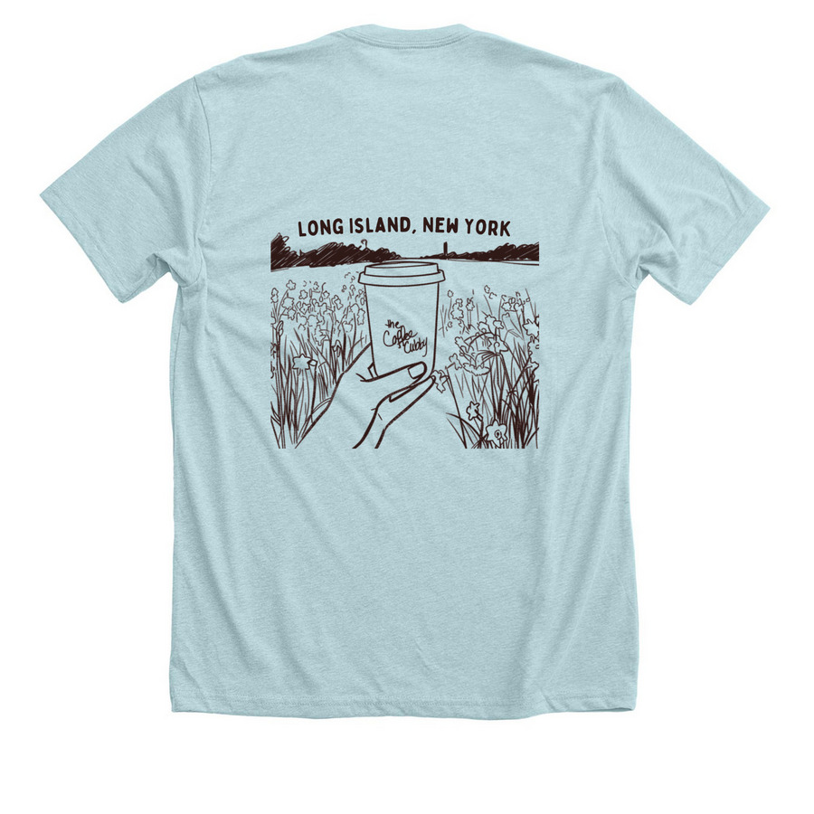 Spring Collection - Long Island Back, a Heather Ice Blue Premium Unisex Tee (back-view)