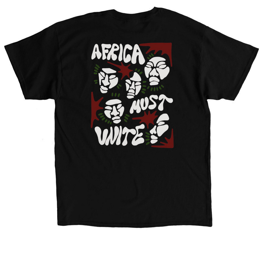 Africa Must Unite&nbsp;, a Black Classic Unisex Tee (back-view)