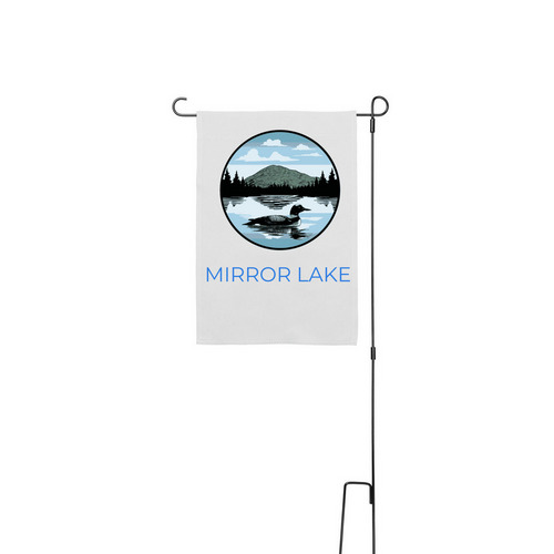 Mirror Lake merchandise, a White 12" x 18" Yard Flag with Stake