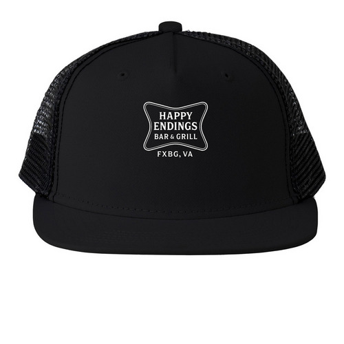 High Life Hat, a Black Printed Trucker Hat