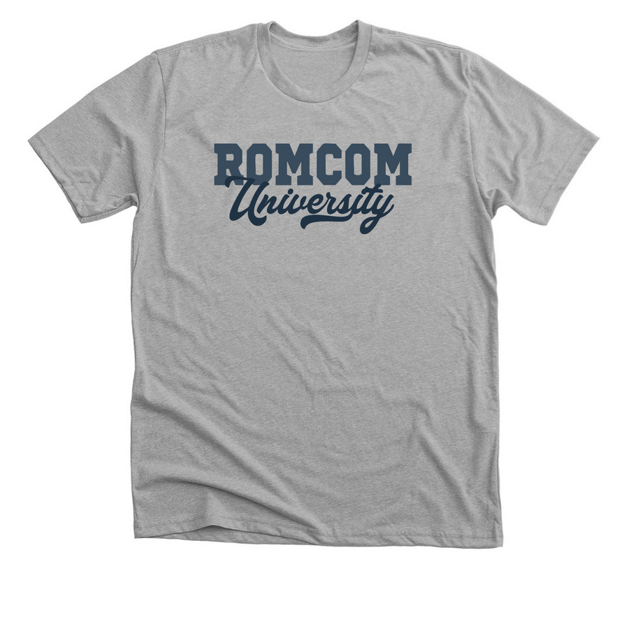 RomCom U Large Logo, a Athletic Heather Premium Unisex Tee