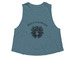 Justice for Medusa, a Heather Deep Teal Women's Cropped Racerback Tank