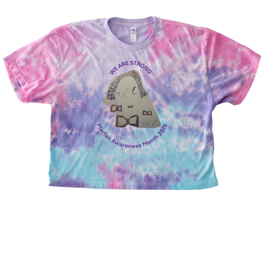 2026 Marfan Awareness Month Community Tee&nbsp;, a Cotton Candy Women's Tie Dye Cropped Tee