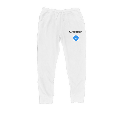 Certified Hooper, a White Midweight Fleece Joggers