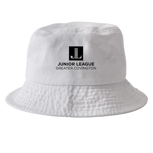 Bucket Hat-Black Logo, a White Printed Bucket Hat