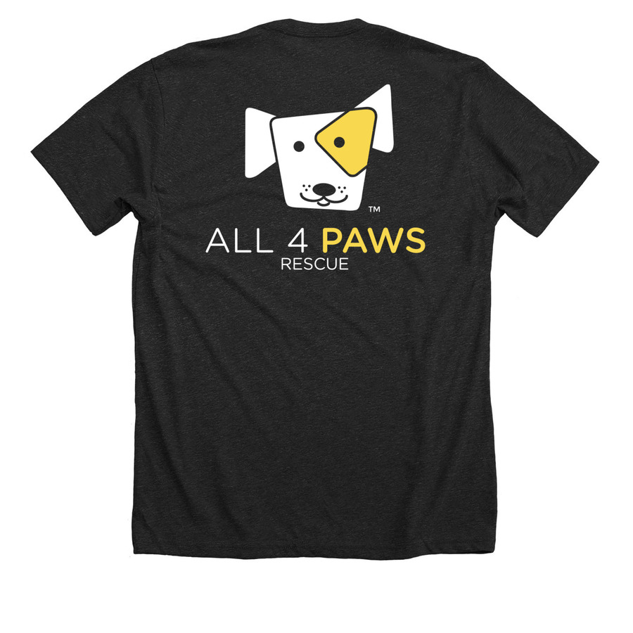 All 4 Paws Special Midnight Collection-Yellow, a Dark Grey Heather Premium Unisex Tee (back-view)