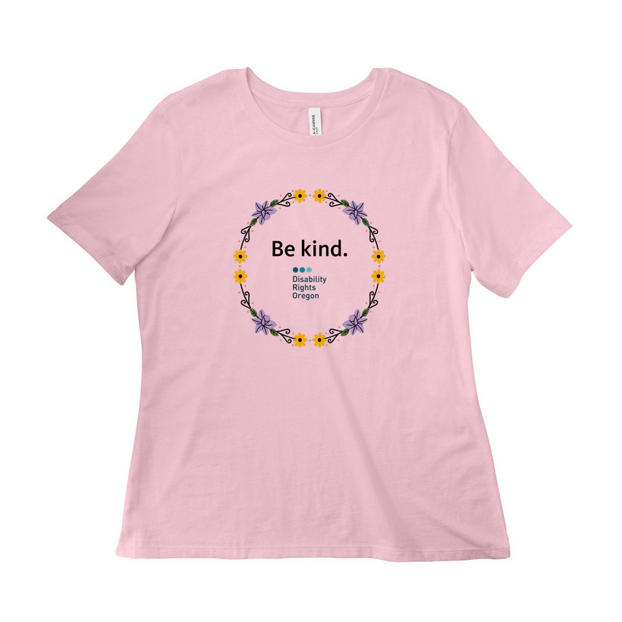 Be kind. (Adults & Youth), a Pink Women?s Relaxed Cotton Tee