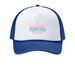 ALM Nationals Hat, a White/ True Royal Printed Foam Trucker Hat