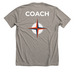 Coach White Logo&nbsp;, a Heather Stone Premium Unisex Tee (back-view)