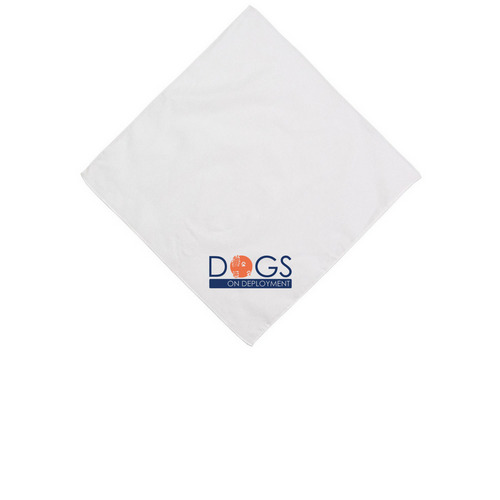 Dogs on Deployment Bandanas (Blue Logo), a White Cotton Bandana