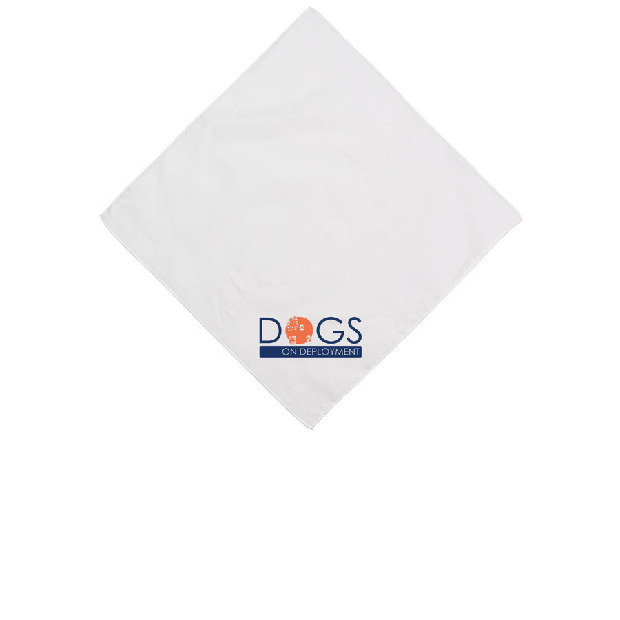 Dogs on Deployment Bandanas (Blue Logo), a White Cotton Bandana