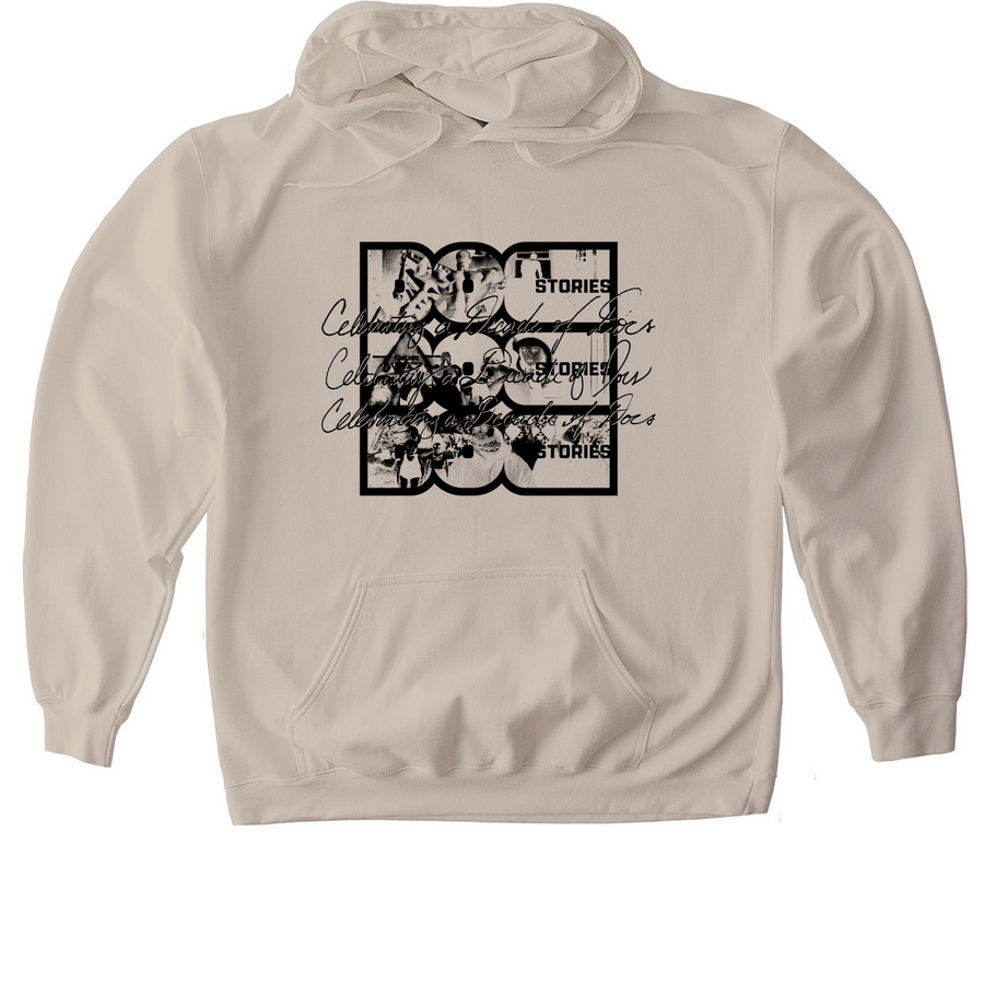 10th Anniversary Doc Stories Apparel, a Sand Gildan Softstyle Pullover Hoodie