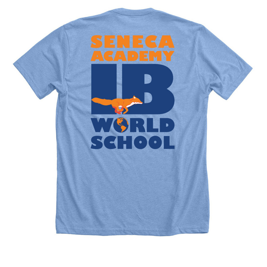 Spirit Wear for Grownups!, a Heather Carolina Blue Premium Unisex Tee (back-view)