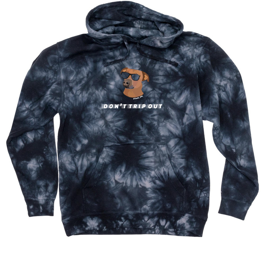 Don't Trip out, a Black Tie Dyed Pullover Hoodie