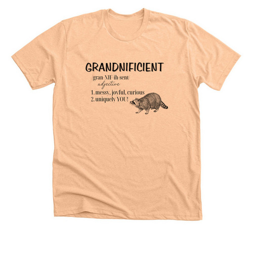 Grandificient, a Heather Peach Premium Unisex Tee