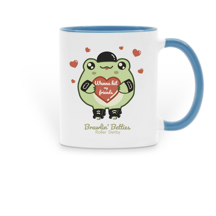 Wanna hit my Friends Mug <3&nbsp;, a Light Blue Two-Tone Ceramic Mug