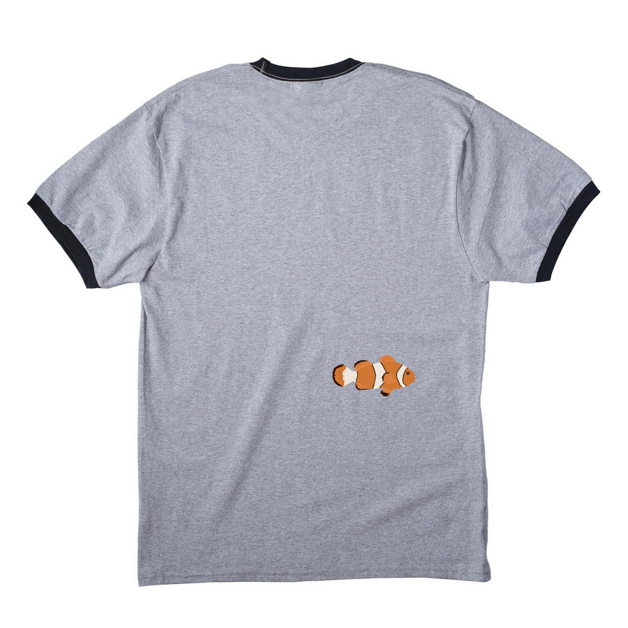 A Fully Stocked Library, a Athletic Heather/ Jet Black Cotton Ringer Tee (back-view)
