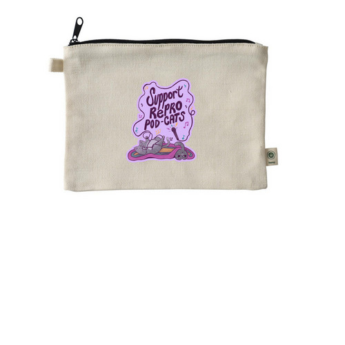 Support RePRO Pod-Cats Pouch, a Natural 9"x7" Hemp Blend Pouch