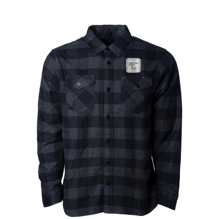 Silver Anniversary Flannel, a Charcoal Heather/ Black Unisex Flannel Shirt