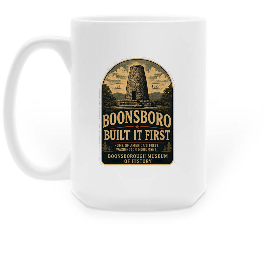 Coffee Mug Boonsboro Built it First&nbsp;, a White Large Coffee Mug (back-view)