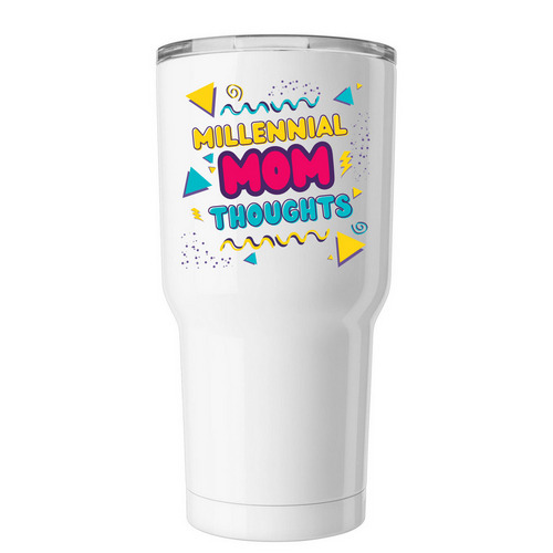 Millennial Mom Thoughts, a White Insulated Tumbler