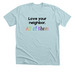 Pride 2026 Apparel Collection, a Heather Ice Blue Premium Unisex Tee
