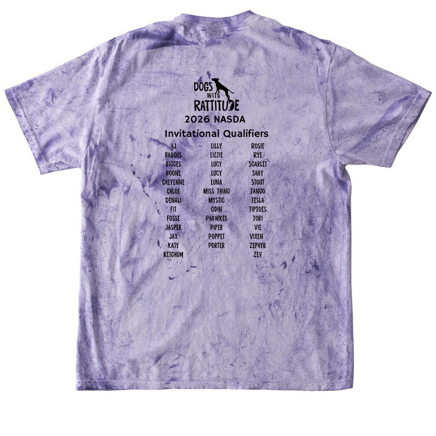 Dogs With Rattitude Qualifier Gear - 2026, a Amethyst Comfort Colors Colorblast Tee (back-view)