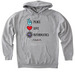 Peace, Love, Informatics, a Grey Heather Heavyweight Pullover Hoodie