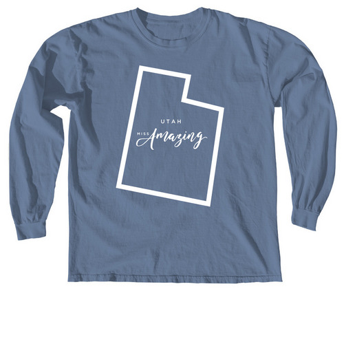 UT Miss Amazing, a Blue Jean Comfort Colors Long Sleeve Tee