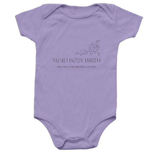 Mind Body Birth Onsie, a Lavender Infant Onesie