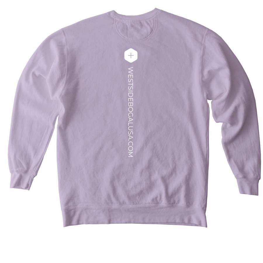 KINGDOM KIDS FUNDRAISER, a Orchid Comfort Colors Crewneck Sweatshirt (back-view)