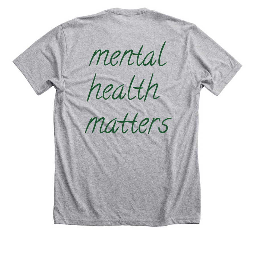 mental health matters, a Athletic Heather Premium Unisex Tee (back-view)
