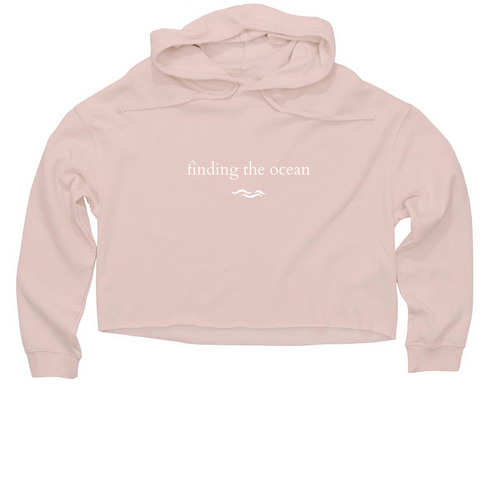 finding the ocean sweat crop w/ poetry back, a Blush Women?s Lightweight Cropped Hoodie