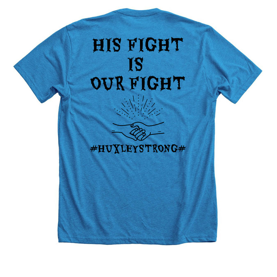 &nbsp;Destroy ATRT!, a Neon Blue Premium Unisex Tee (back-view)