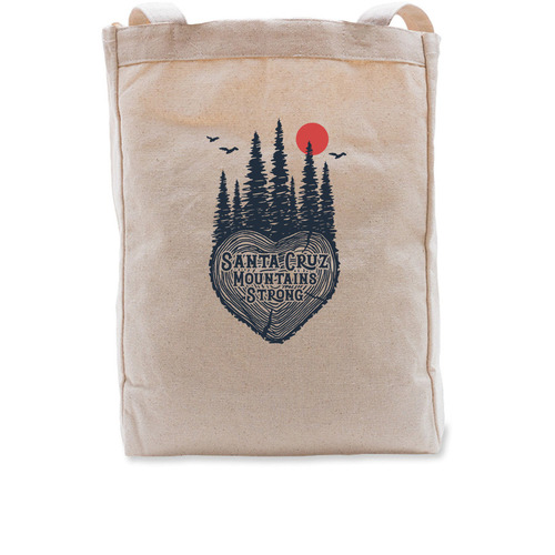 Santa Cruz Mountains Strong, a Natural Recycled Cotton Tote Bag