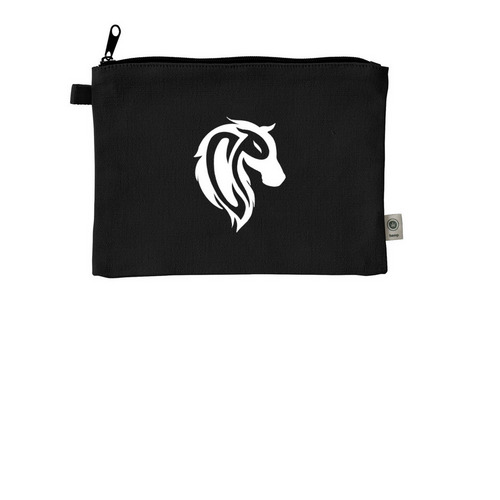 Charcoal Pony Pouch, a Black 9"x7" Hemp Blend Pouch
