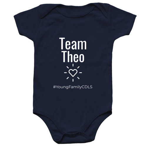 Team Theo Onesie, a Navy Infant Onesie